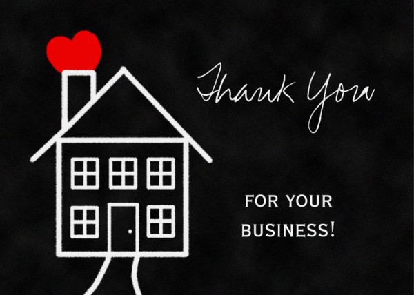 real estate business thank you card