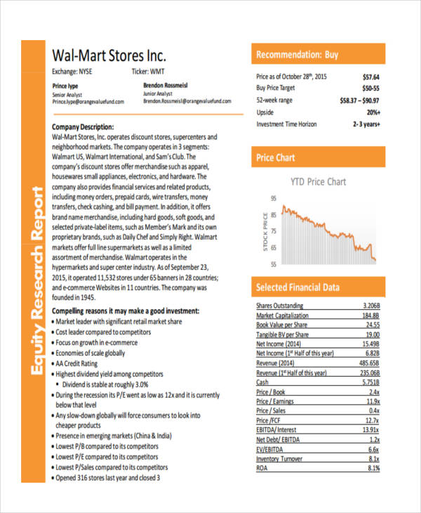 report for equity research