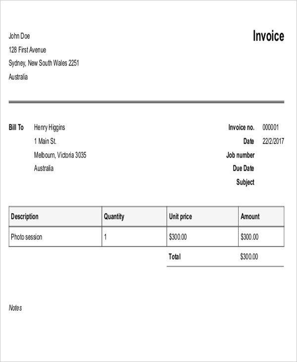 Photography Invoice Examples 12+ Samples in Google Docs Google