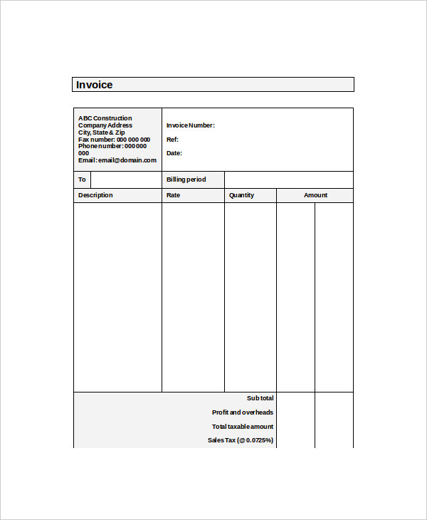 Excel Self Employed Printable Invoice Template Mumusupermarket