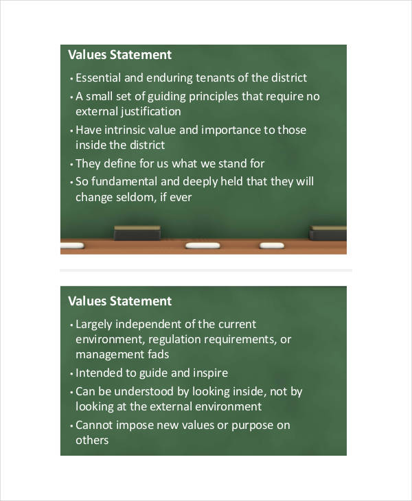 what is values statement