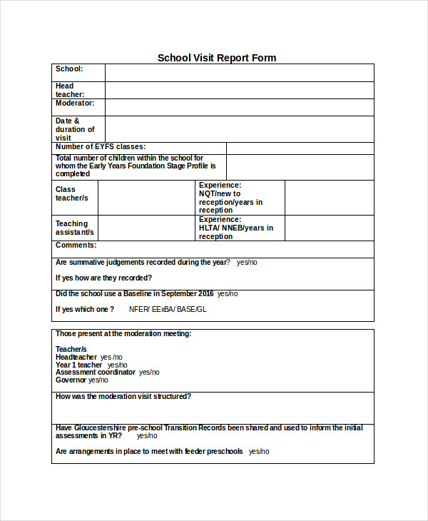 primary school home visit form