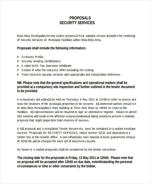 Security Service Proposal