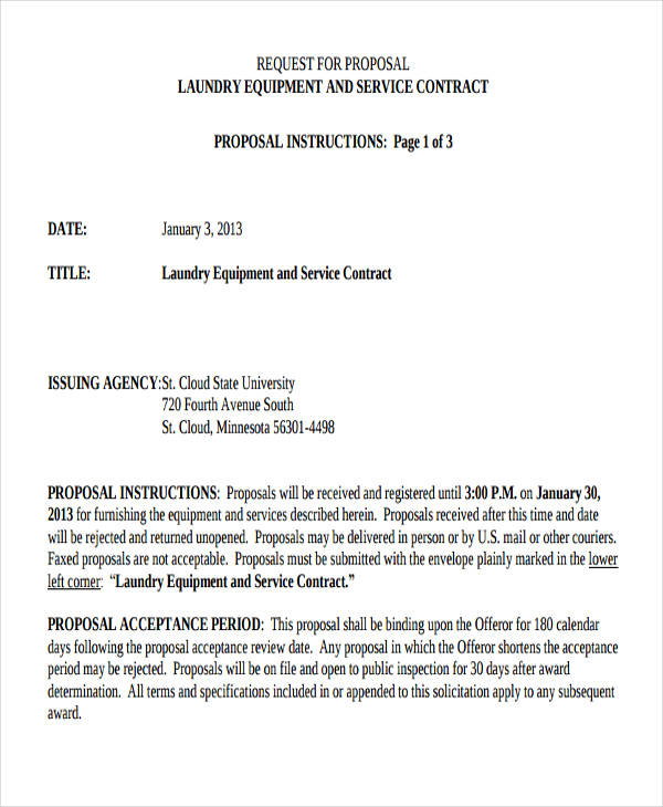 Contract Proposal Sample Letter