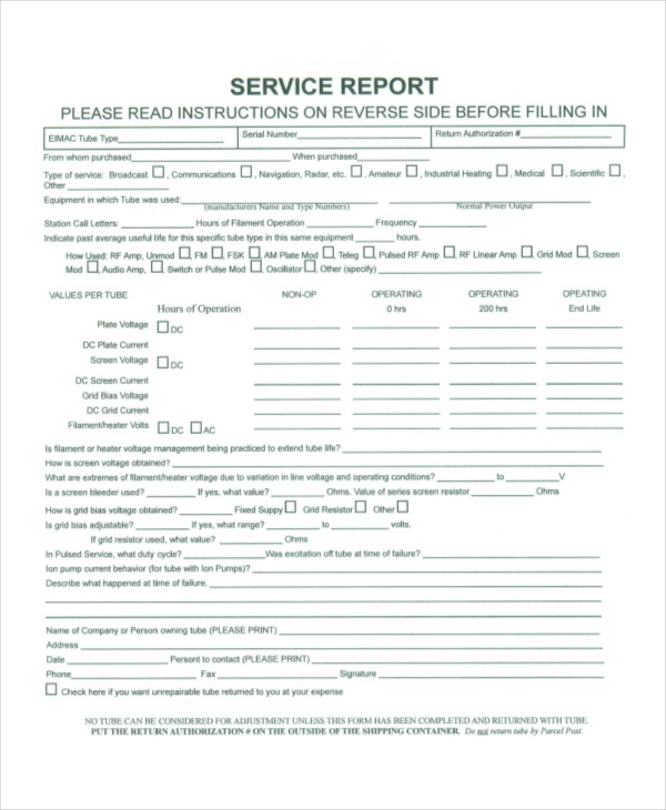 service report
