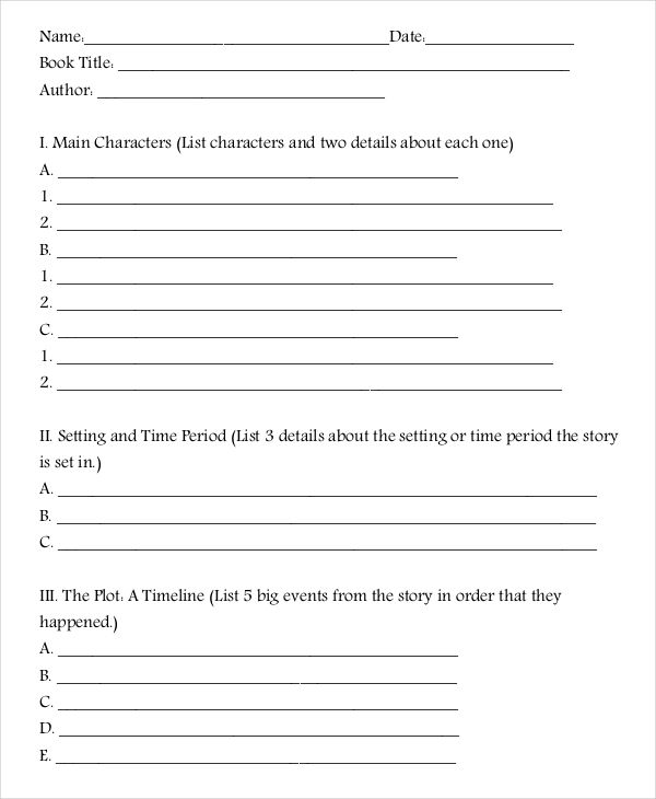 write short note on book report