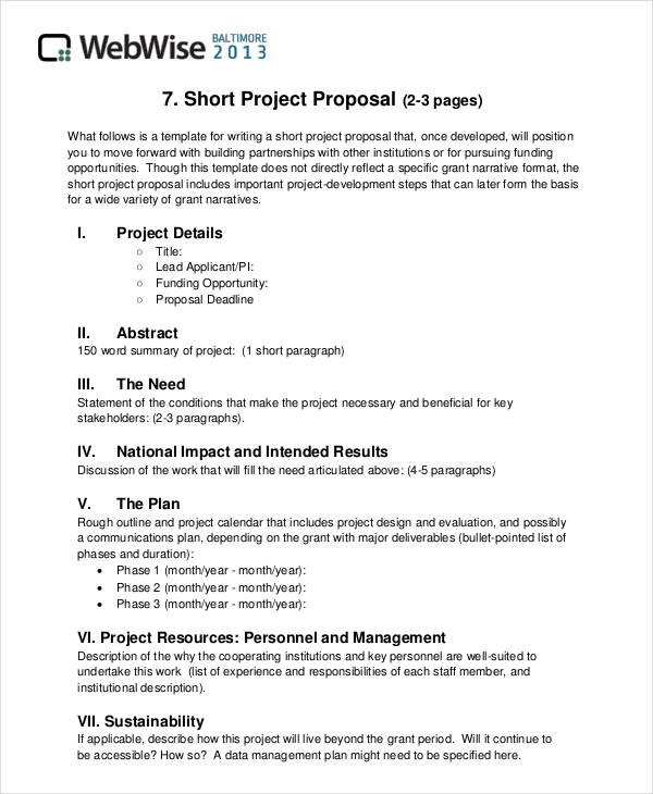 how to write a short proposal for research