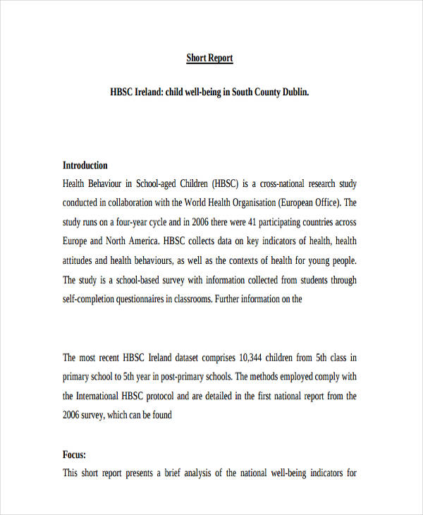 6 Examples Of Short Report Pdf