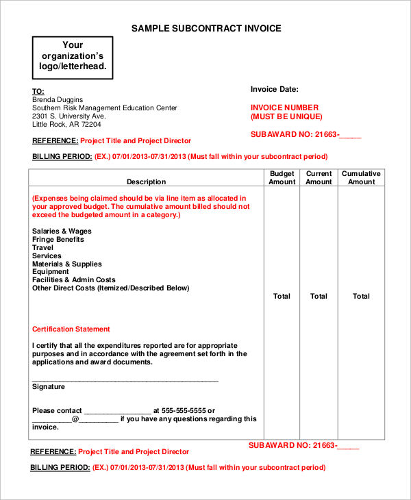 10+ Contractor Invoice Examples & Samples - PDF, Word 