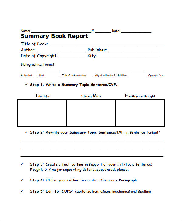 a book report format