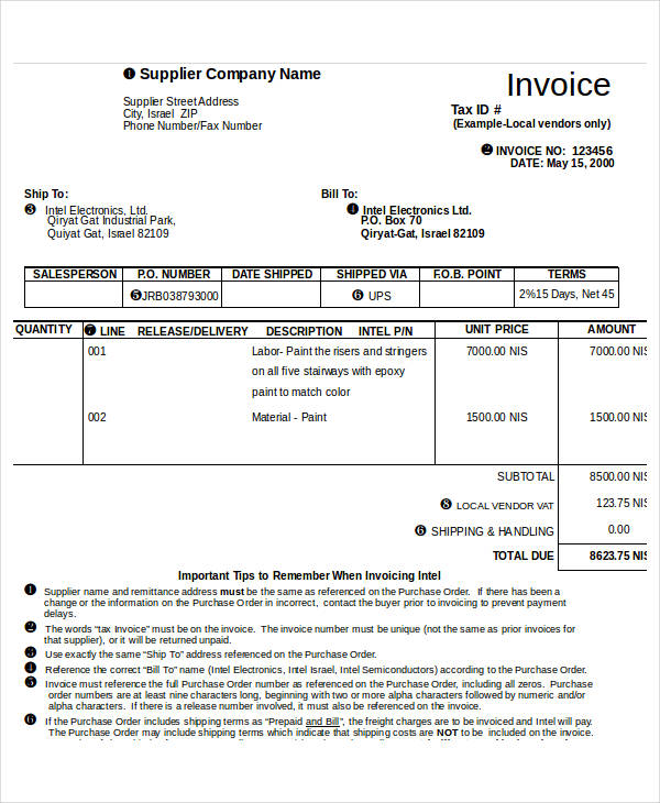 invoices meaning