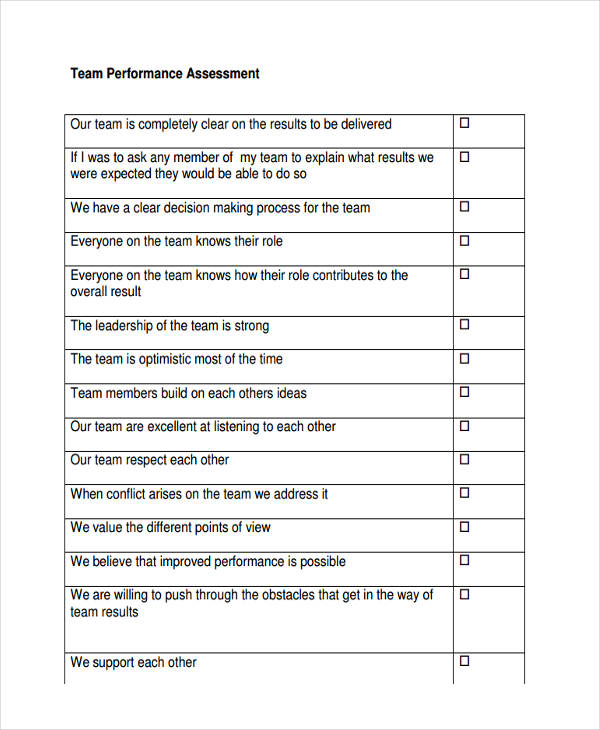 performance evaluation examples for problem solving
