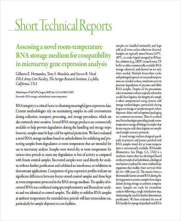 How To Write A Short Report Format