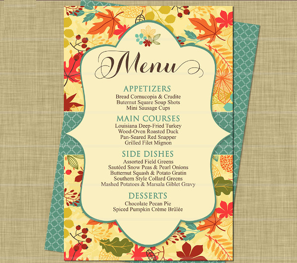 thanksgiving dinner party menu