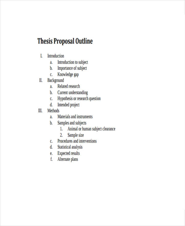Master thesis outline