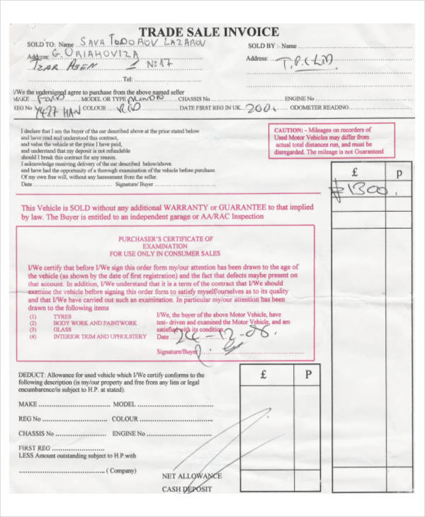 invoice form uk Word in Sales Samples Examples 16   FREE PDF Invoice &