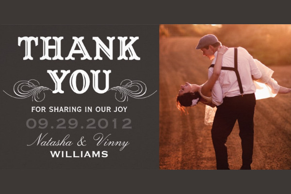 vintage photo thank you card