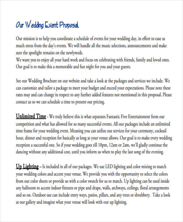 Event Proposal Templates 14 Free Word PDF Formats Samples 