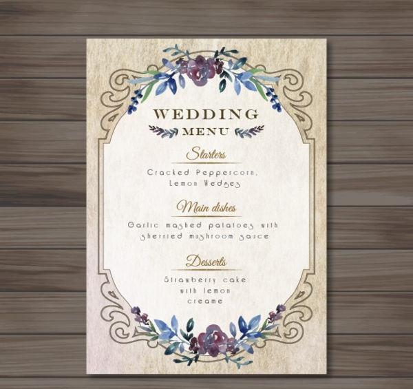 wedding menu design