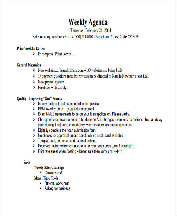 Marketing Meeting Agenda Template