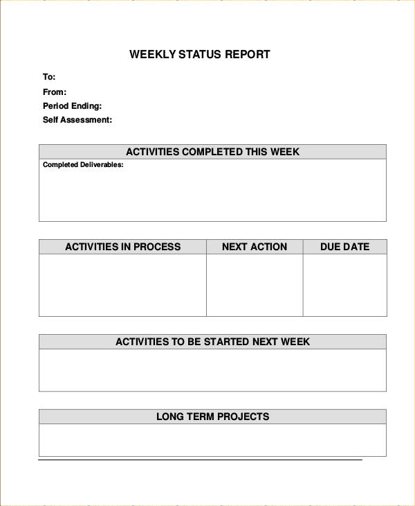 Weekly Status Report