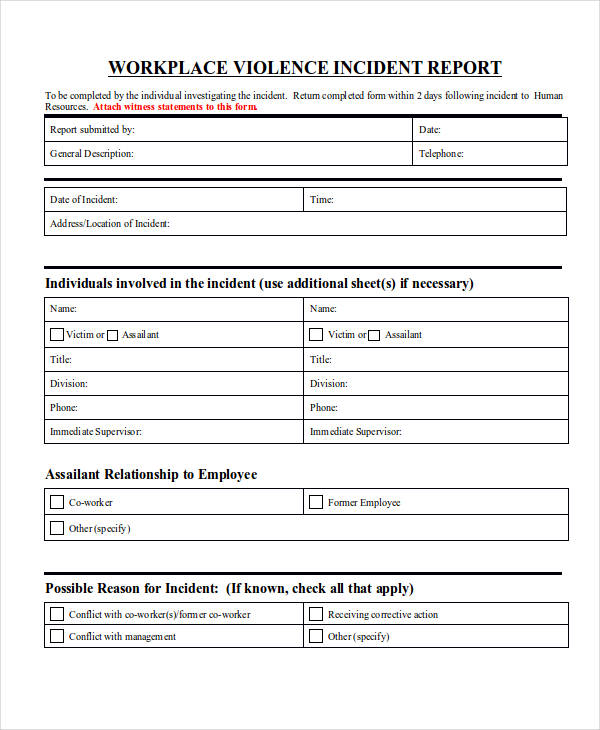 Incident Report 18 Examples Samples PDF DOC Pages Google Docs 