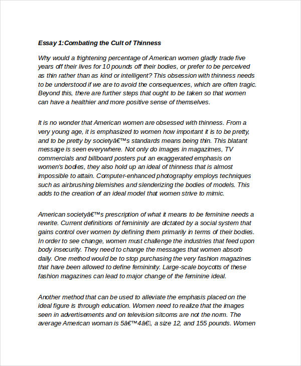 Sample essay about education