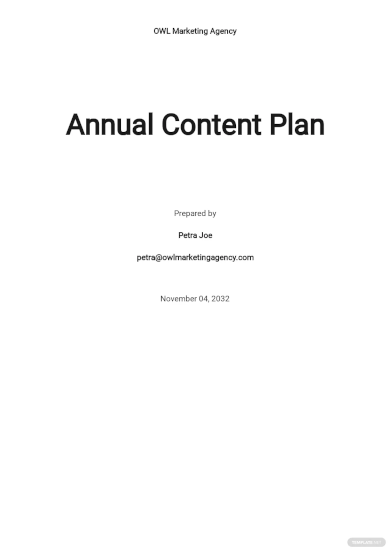 annual content plan template