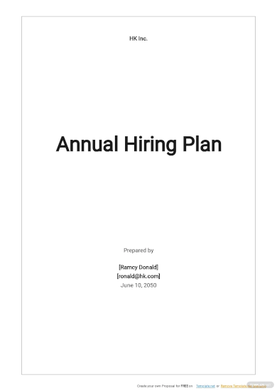 annual hiring plan template