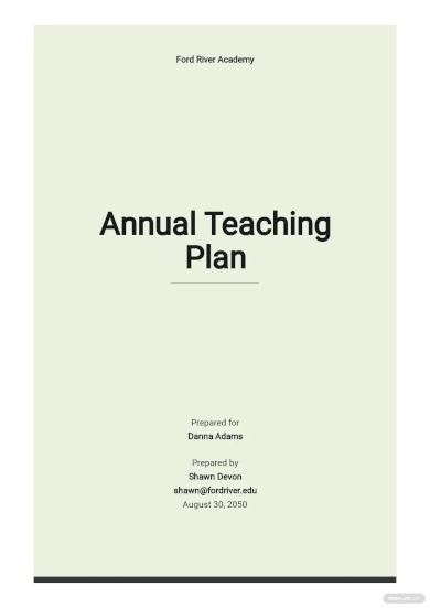 annual teaching plan template