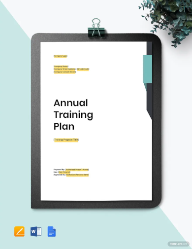 annual training plan template