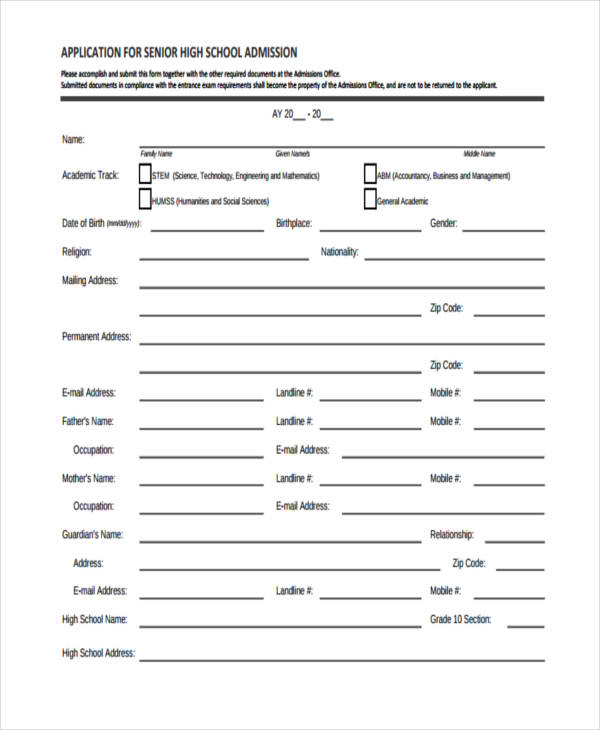 School Application 8 Examples Format Pdf Tips