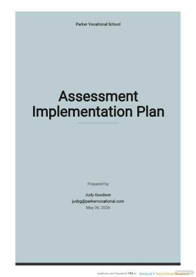 assessment implementation plan template