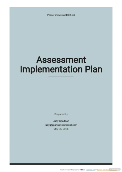 Assessment Implementation Plan Template