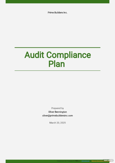 audit compliance plan template