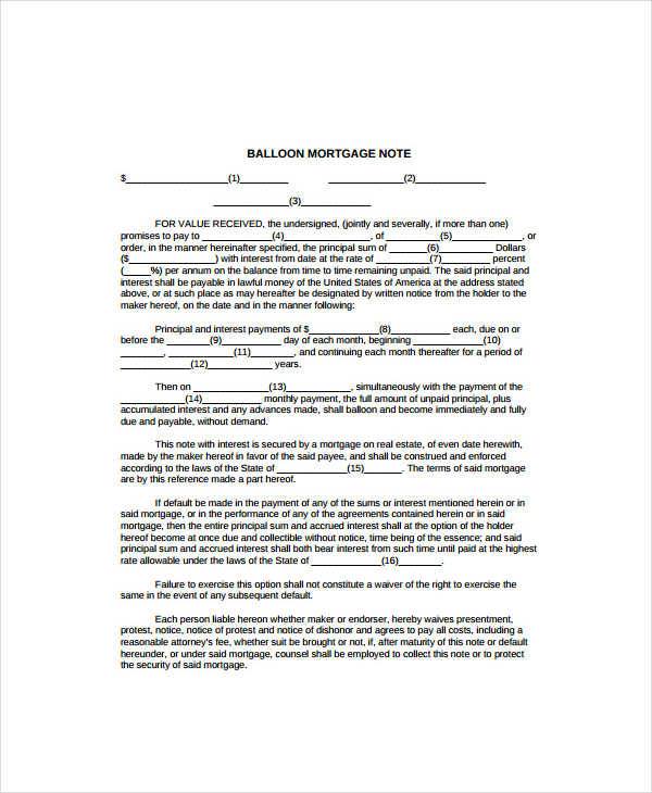 mortgage note