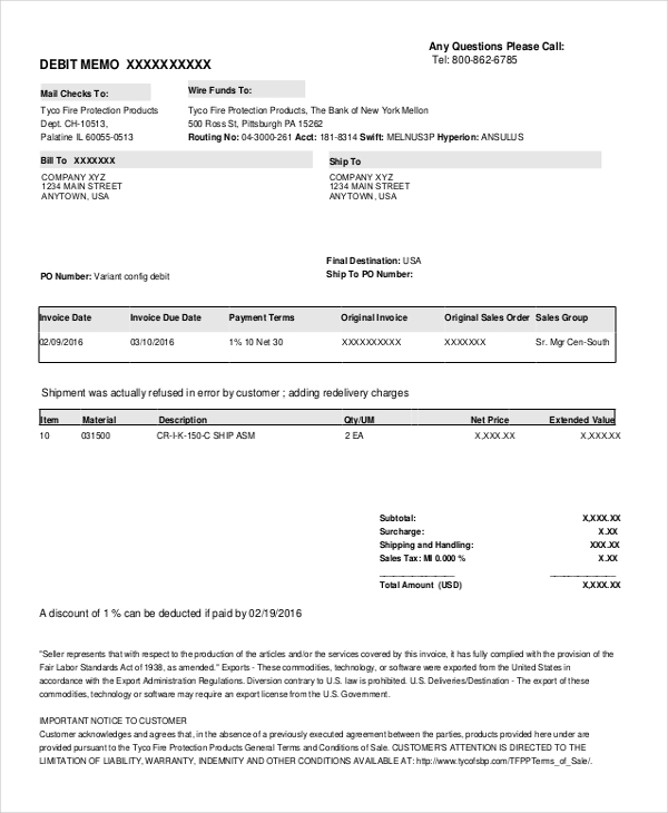 Debit Memo 11+ Examples, Format, Pdf Examples