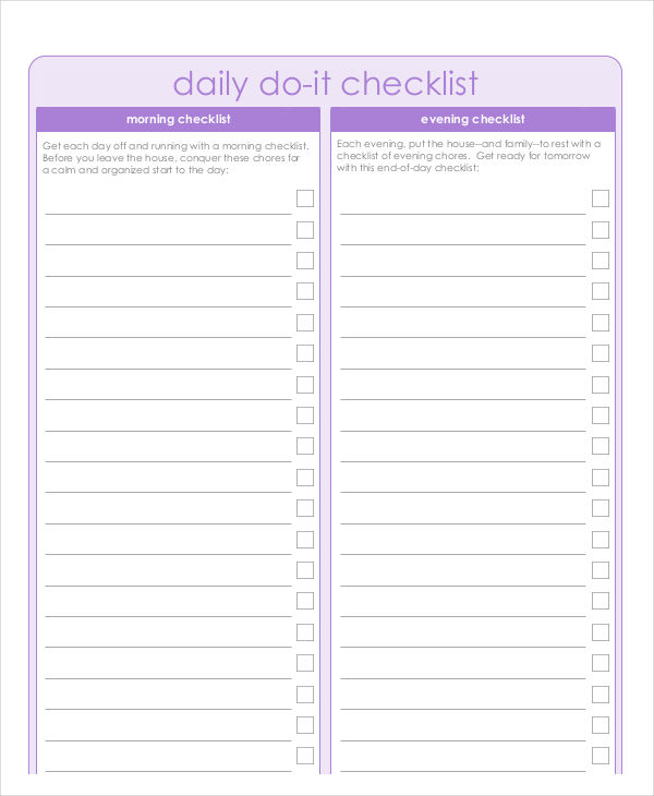 FREE 48+ Checklist Templates & Examples in PDF | Google Docs | Pages