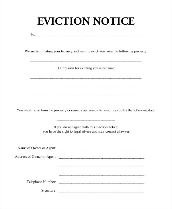 Free Printable Eviction Notice