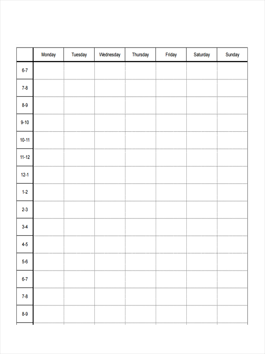 Printable Blank Visual Schedule Template