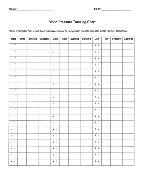 blood pressure tracking chart