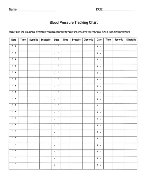 Printable Nhs Blood Pressure Recording Chart