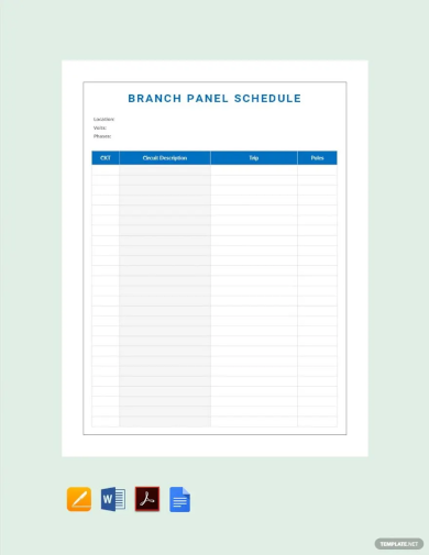 Panel Schedule - 11+ Examples, Format, Pdf | Examples