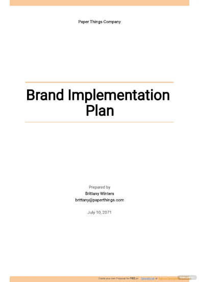 brand implementation plan template