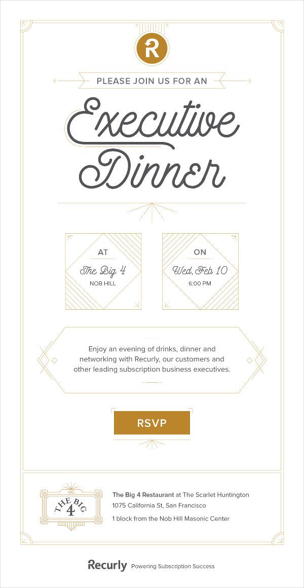 Business Dinner Email Invitation