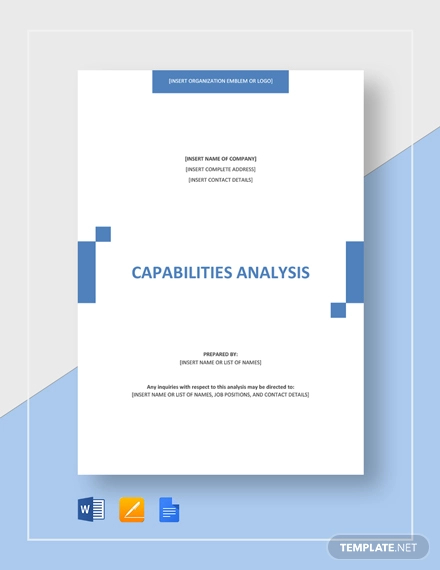 capabilities analysis example