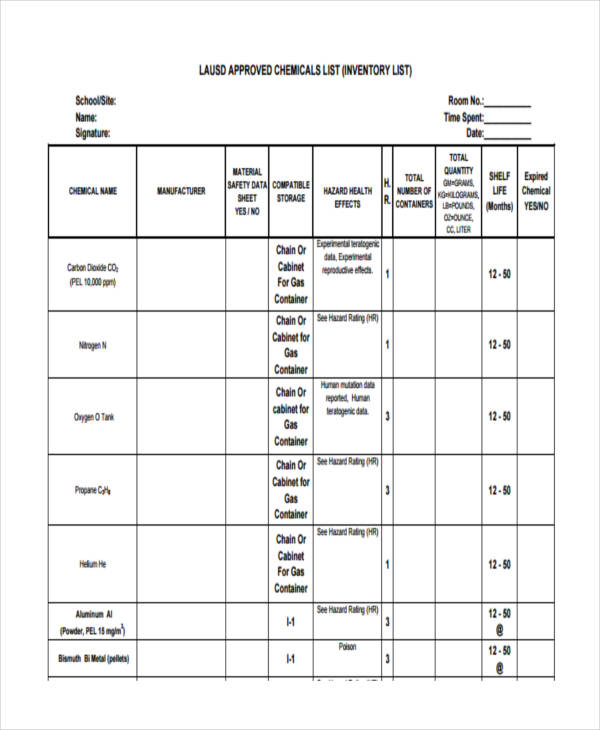 Asset Inventory 6 Examples Format Pdf