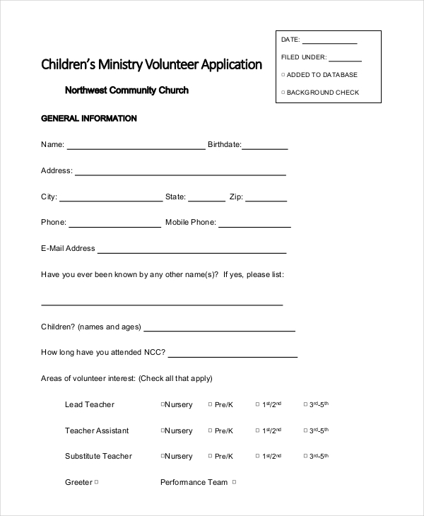 volunteer-application-7-examples-format-pdf-examples