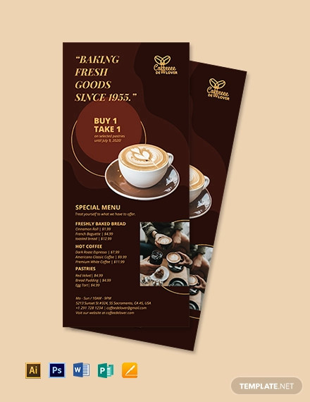 Coffee Shop Rack Card Template