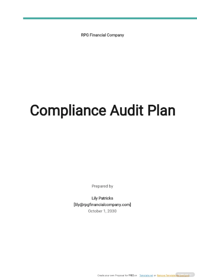 compliance audit plan template